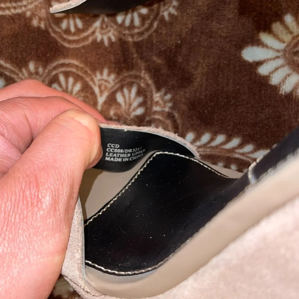 Charles David Grey/Taupe Suede wedge sandals.in size 6.5. - Picture 6 of 10